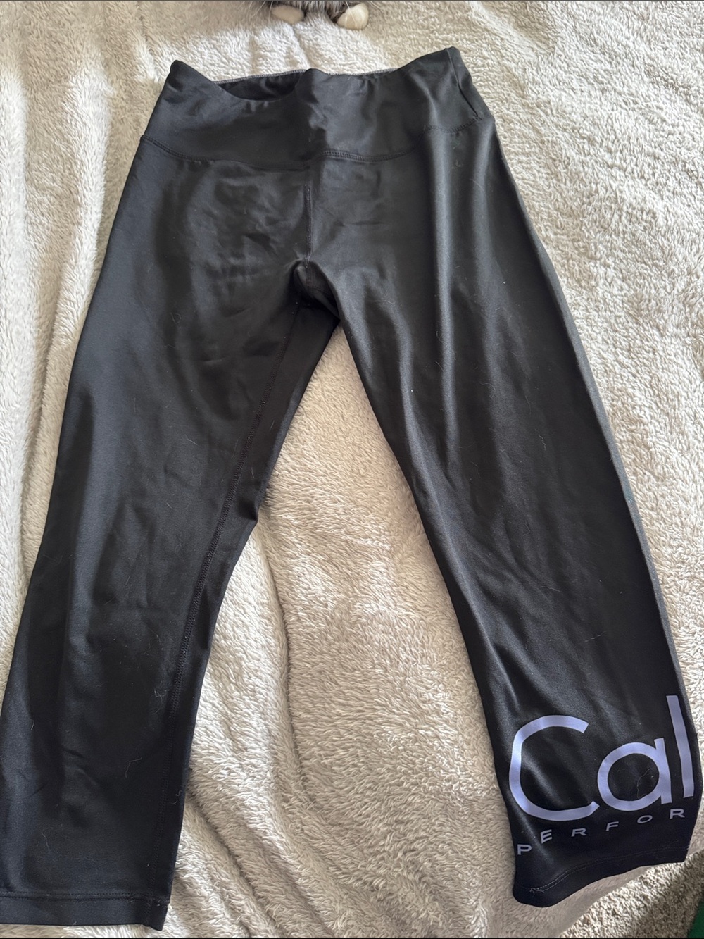 Calvin Klein Black Performance Cropped Leggings with Logo